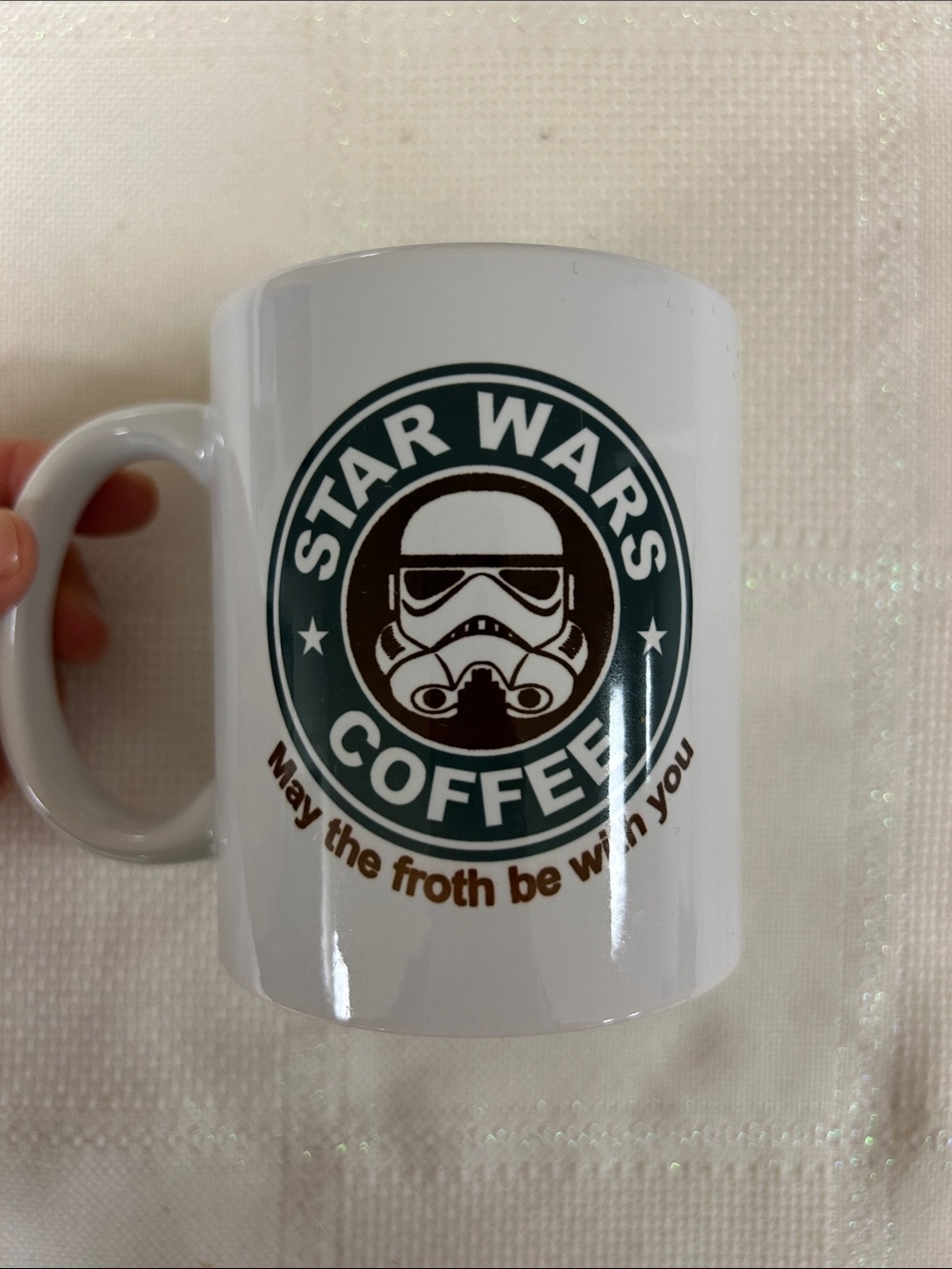 Star Wars-Inspired White Ceramic Coffee Mug with Green Interior - set of 3 image 3